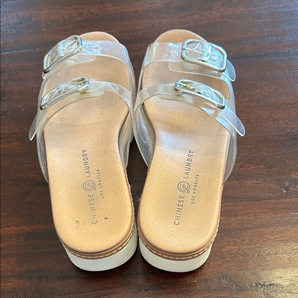 Chinese Laundry Clear Buckle platform Mules - Picture 2 of 6
